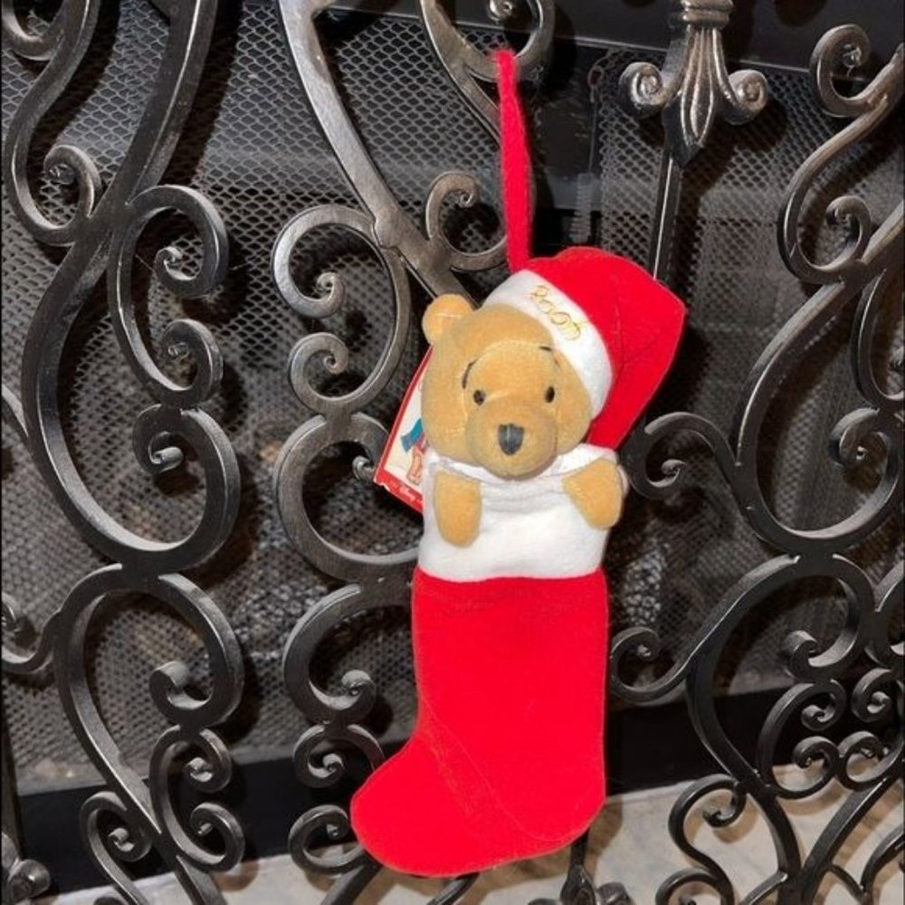The Disney Store Plush Pooh Christmas Stocking